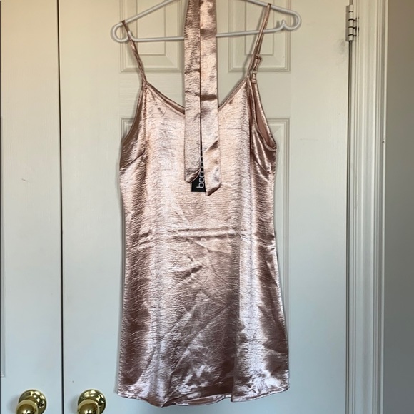 Ava Tie Neck Satin Slip Dress - Picture 1 of 2